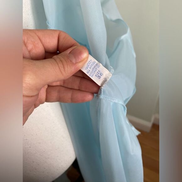 1950s Baby Blue & Lace Romantic Vanity Fair Robe - Picture 12 of 13